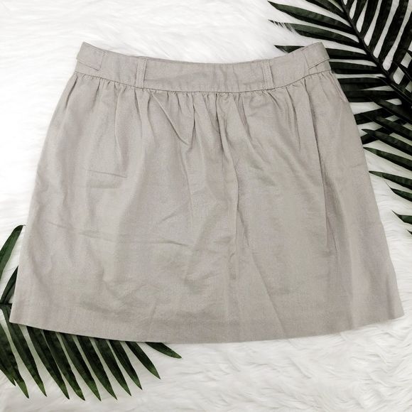 Anthro ETT TWA Taupe Silver Shimmer Skirt-Pockets! - Picture 2 of 6